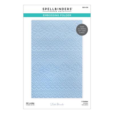 Spellbinders By Zsoka Marko Winter Tales Embossing Folder - Ski Lodge